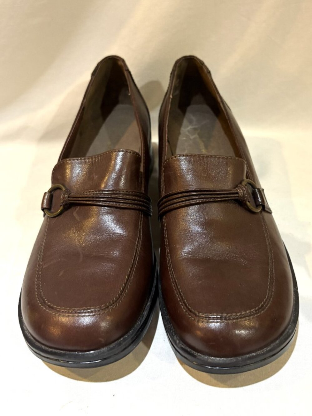 Clarks Brown Leather Slip on Loafers Women Size 8M